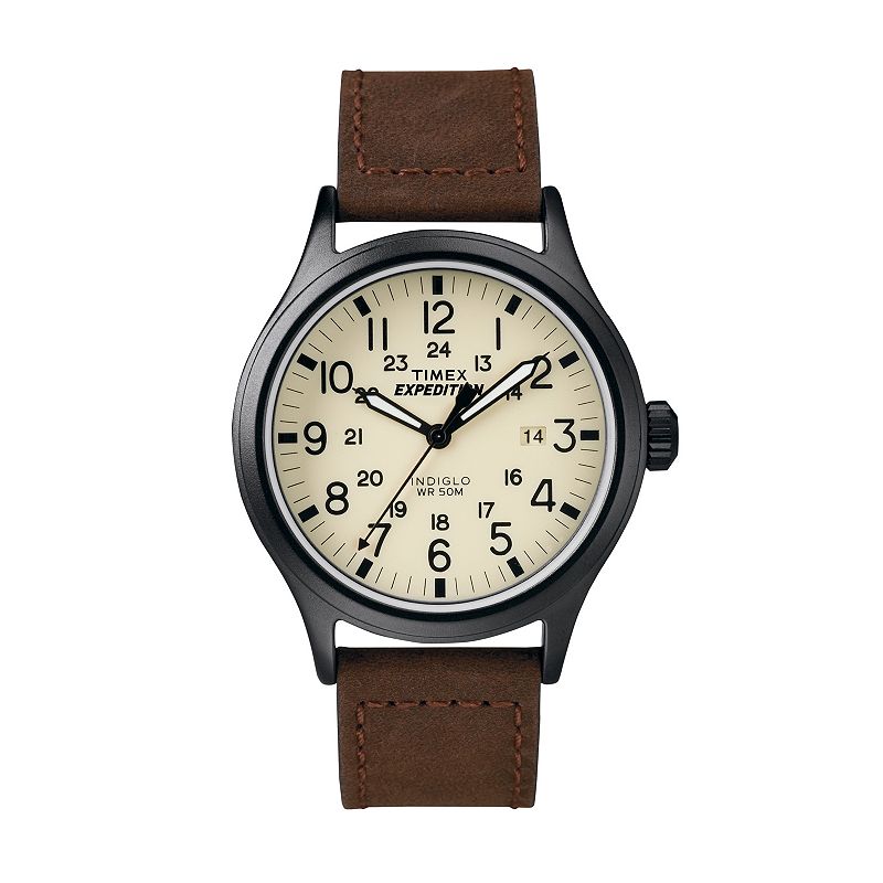 Timex® Men's Expedition Scout Leather Watch - T49963KZ, Brown