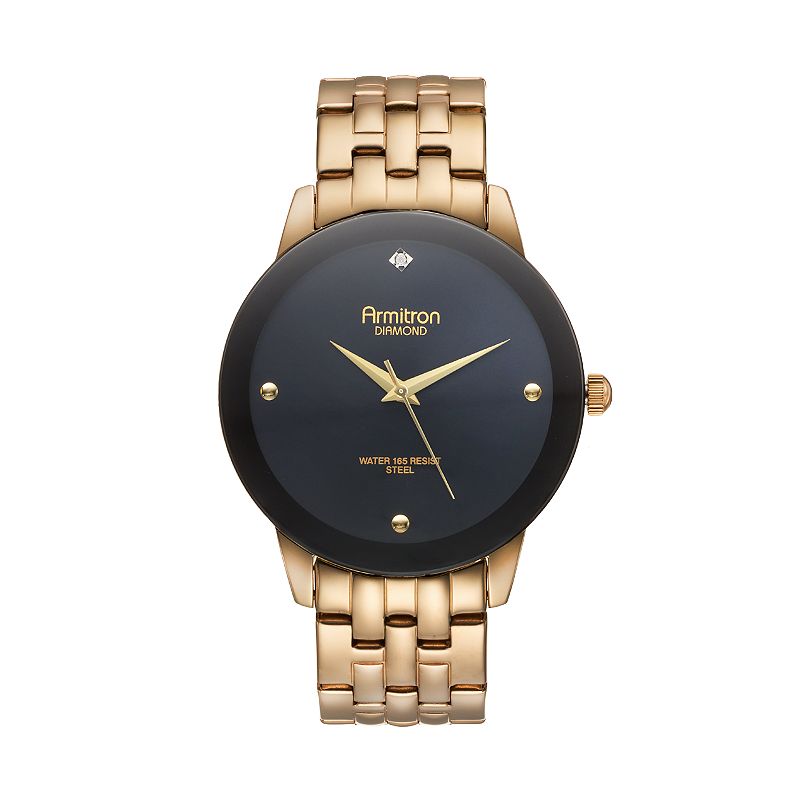 Armitron Men's Diamond Stainless Steel Watch, Size: Large, Gold Tone