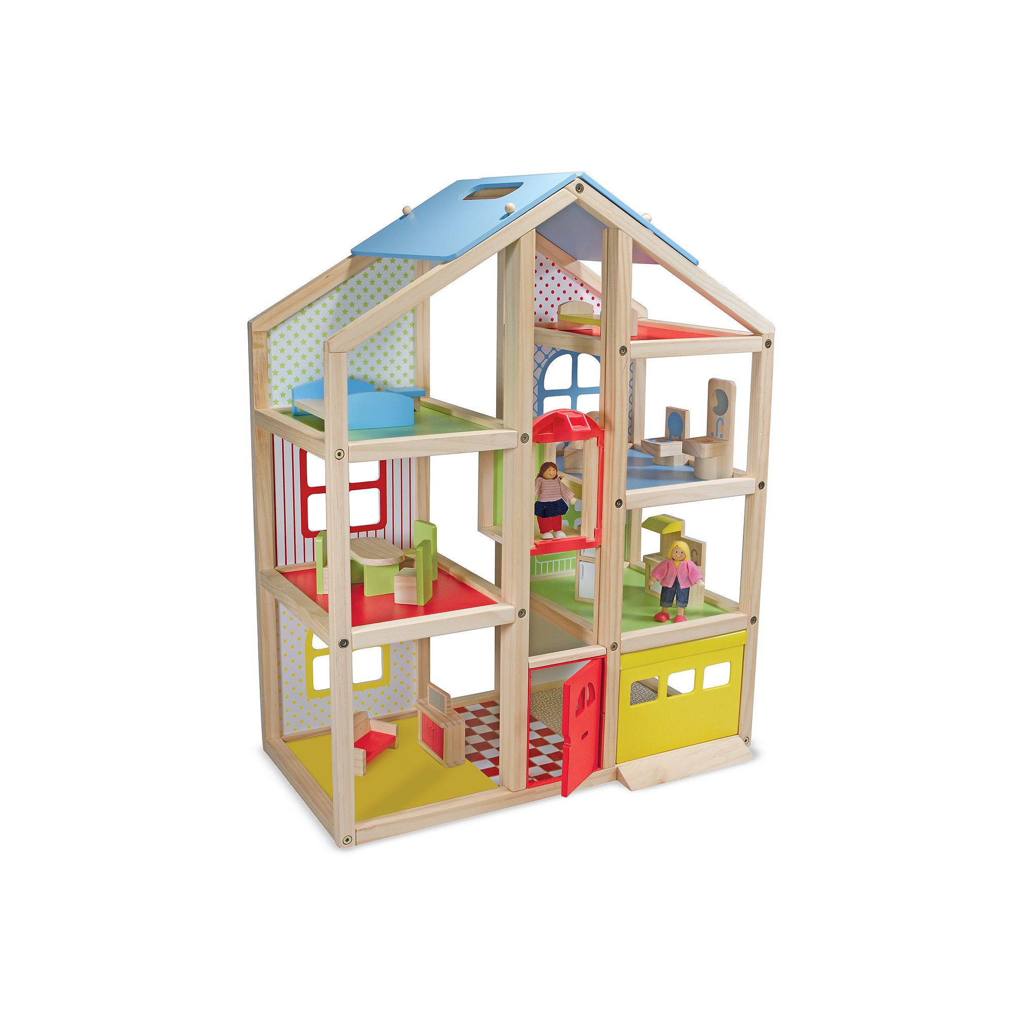 Melissa & Doug Hi-Rise Dollhouse, Multicolor