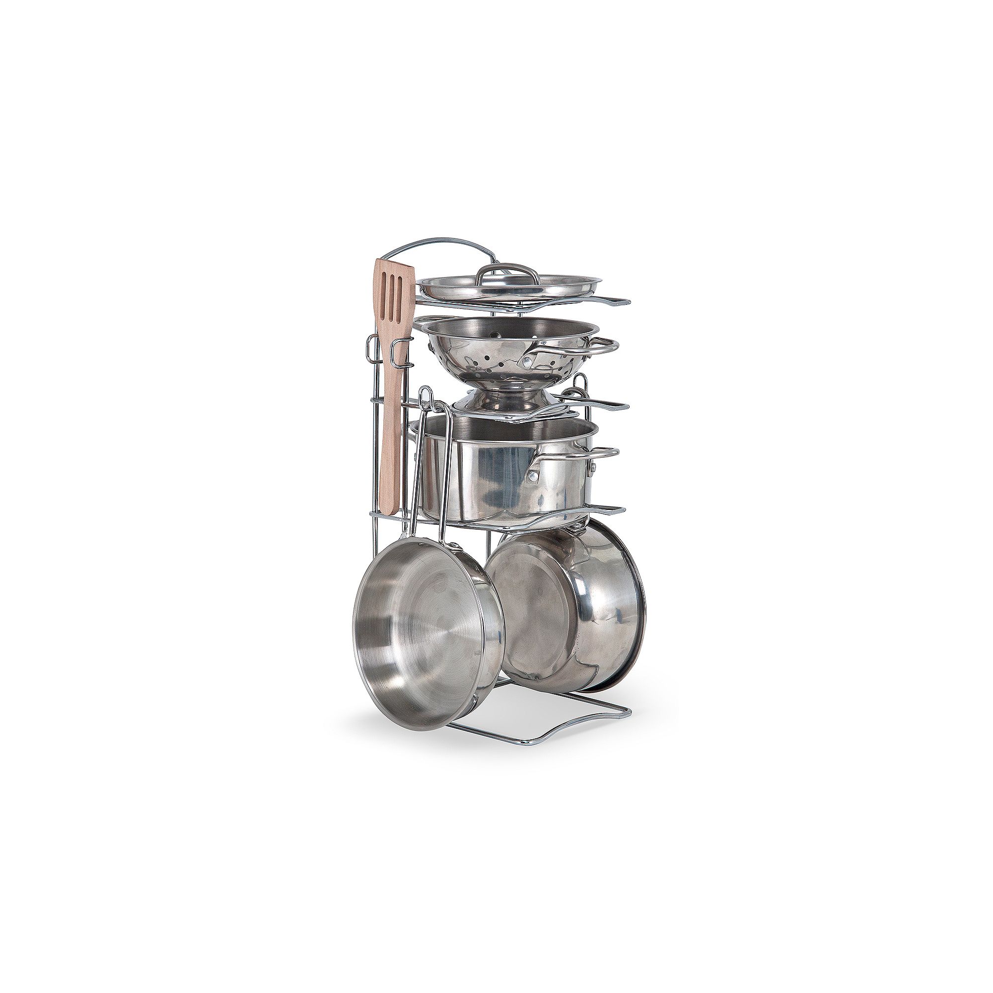 Melissa & Doug Lets Play House! Stainless Steel Pots & Pans Play Set, Mult