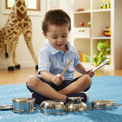 Melissa and Doug Let's Play House Stainless Steel Pots and Pans Play Set