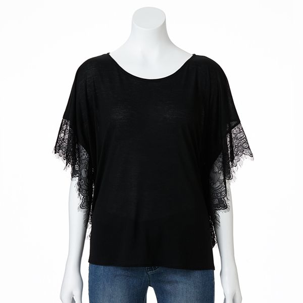 Women's Jennifer Lopez Lace-Trim Poncho Top