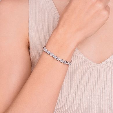 Classic Treasures Sterling Silver 1-ct. T.W. Diamond Swirl Bracelet