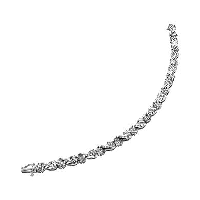 Classic Treasures Sterling Silver 1-ct. T.W. Diamond Swirl Bracelet