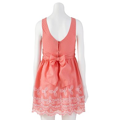 Juniors' Trixxi Floral Eyelet Dress 