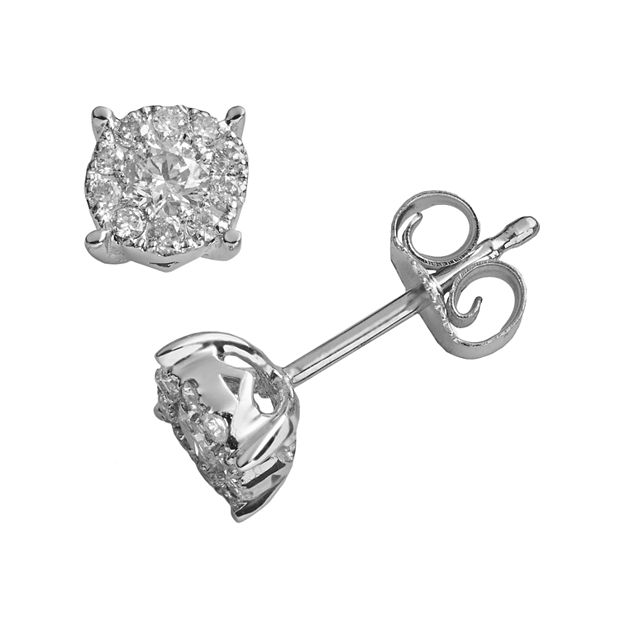 Men's Diamond Earrings 1/4 ct tw Round-cut 10K White Gold