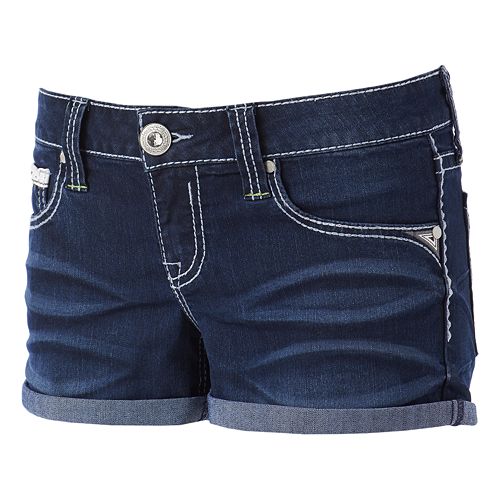 Hydraulic Roll Cuff Embellished Shortie Shorts - Juniors