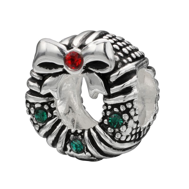 Individuality Beads Sterling Silver Crystal Wreath Bead, Womens, Red