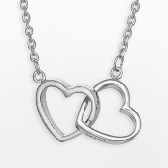 Jordan Blue Sterling Silver Interlocking Heart Necklace