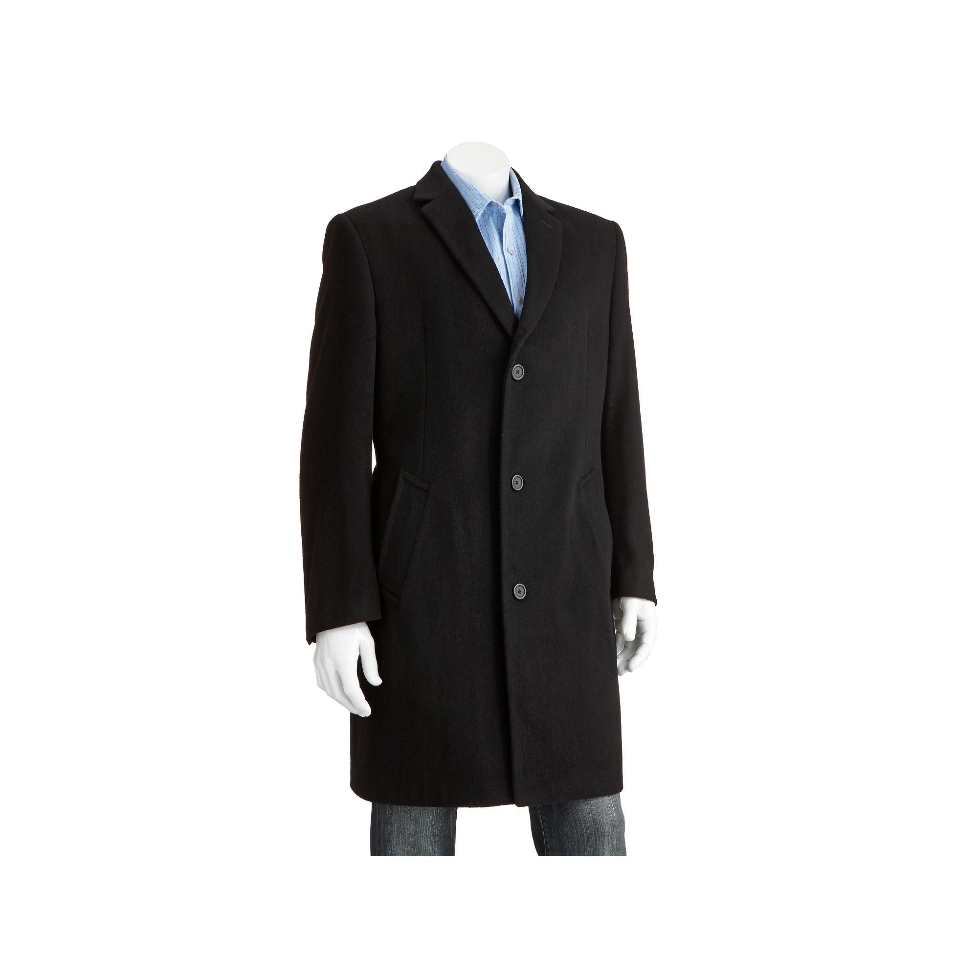 Mens Jean-Paul Germain Classic-Fit Jeffrey 38-inch Wool-Blend Topcoat, Siz
