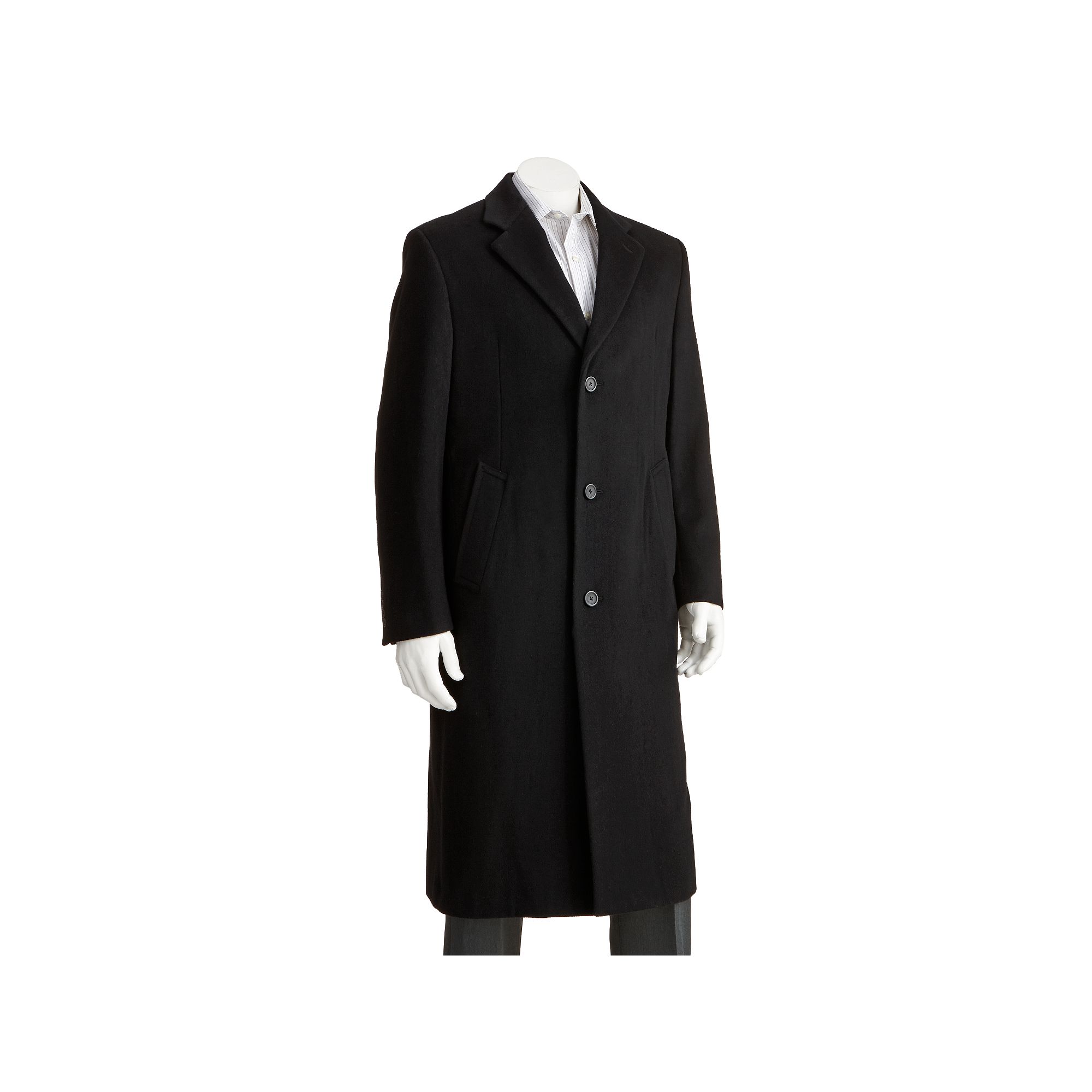 Mens Jean-Paul Germain Classic-Fit Sander 45-inch Wool-Blend Topcoat, Size