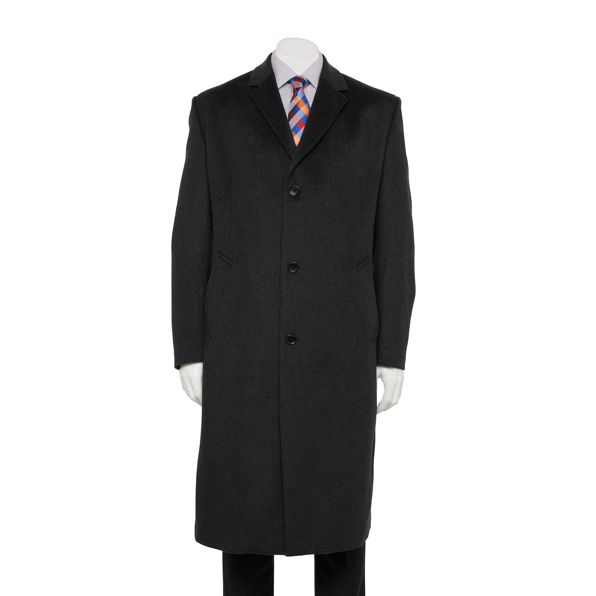 Mens Jean-Paul Germain Classic-Fit Sander 45-inch Wool-Blend Topcoat, Size