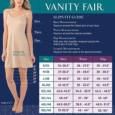 Vanity Fair Satin Glance Slit Pettislip - 18-in. - 11760