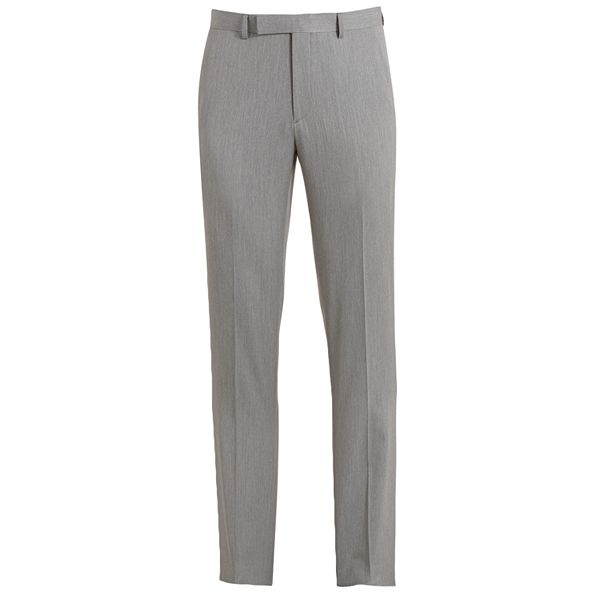 Marc Anthony Slim-Fit Herringbone Wool-Blend Flat-Front Gray Suit Pants ...