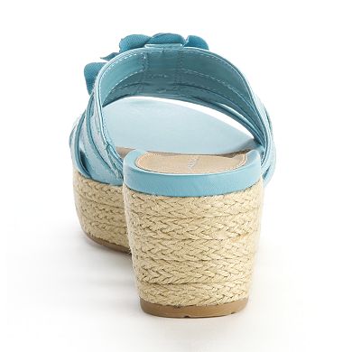 sole (sense)ability Flower Espadrille Platform Wedge Sandals - Women