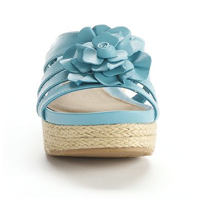 sole (sense)ability Flower Espadrille Platform Wedge Sandals - Women