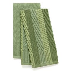 COLORED CHECK KITCHEN TOWELS (PACK OF 2) - Green