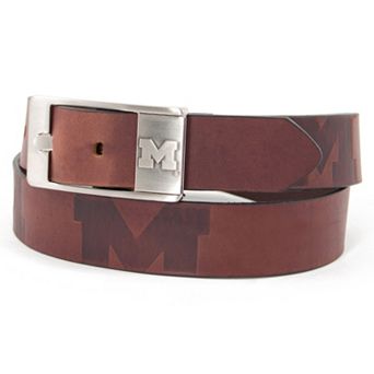 Men's Michigan Wolverines Brandish Leather Belt