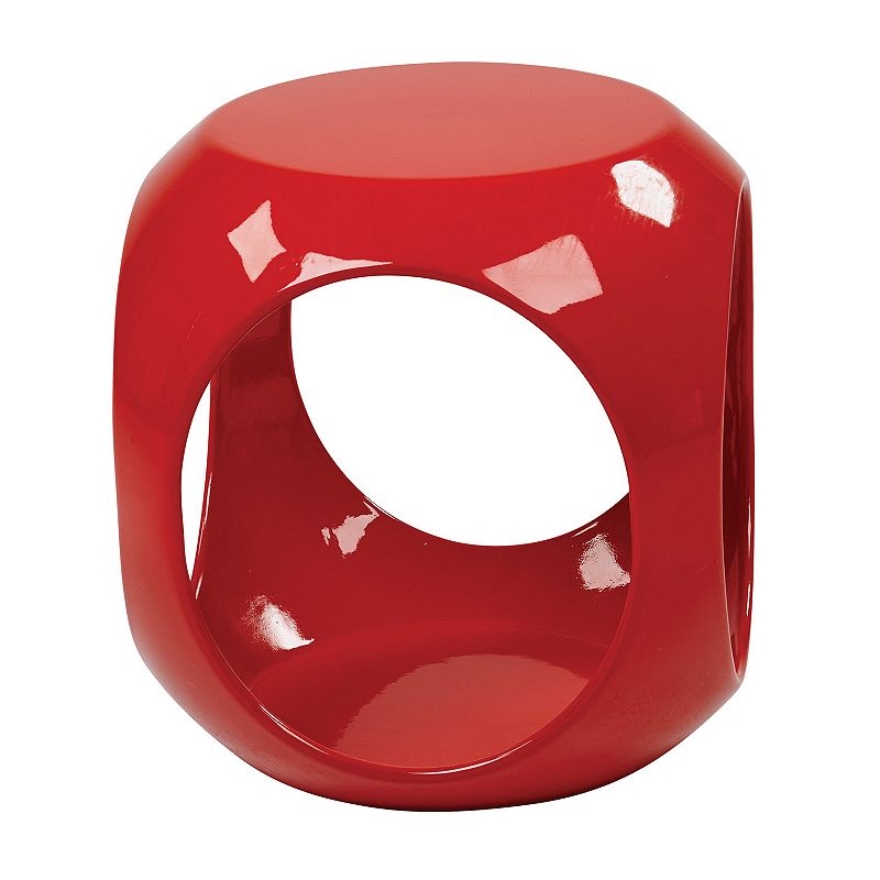 Avenue Six Slick Cube End Table, Red