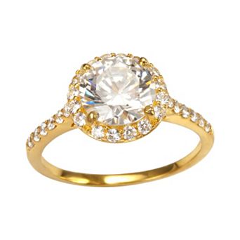 Sophie Miller 14k Gold Over Silver Cubic Zirconia Halo Ring