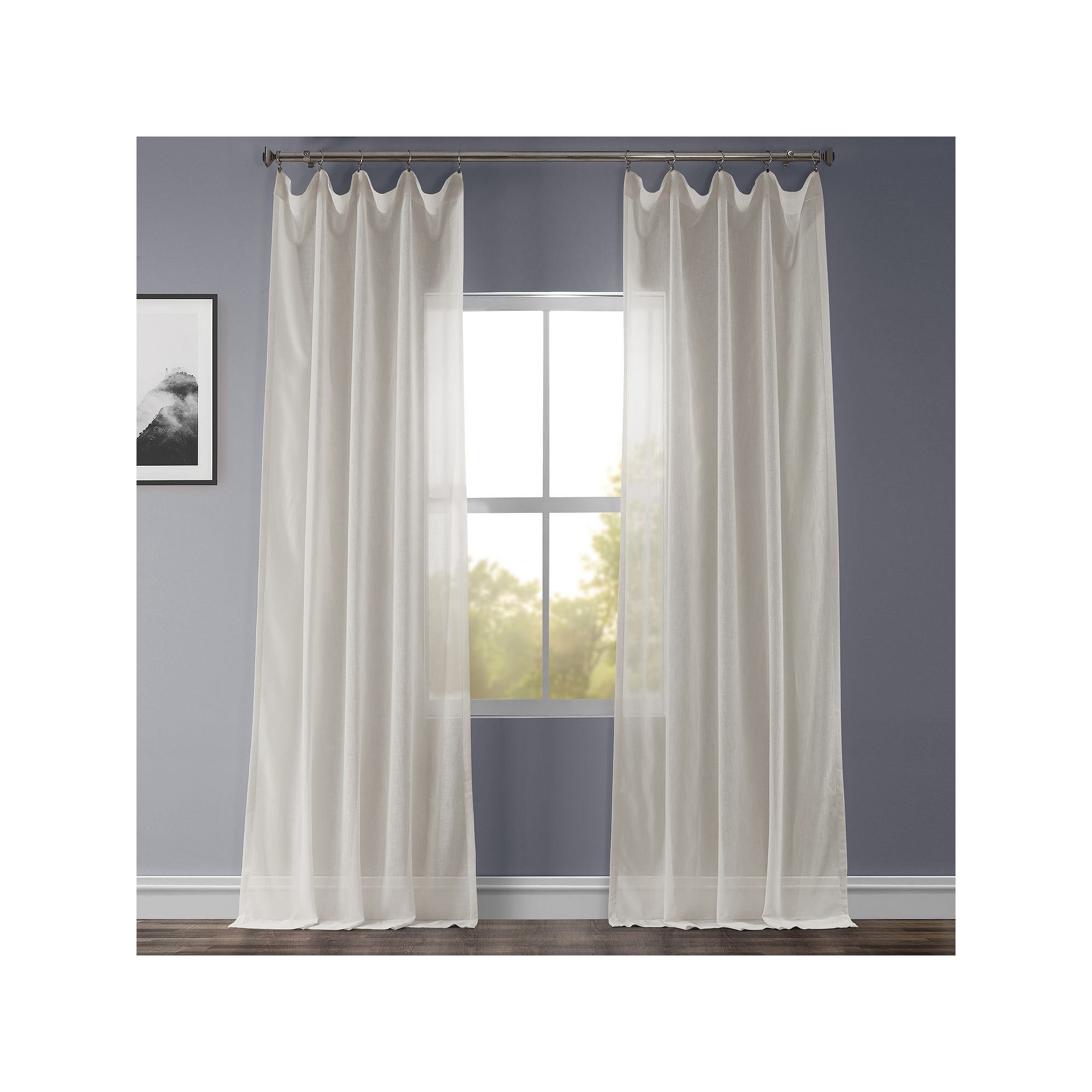 EFF 1-pack Solid Sheer Window Curtain, Gardenia