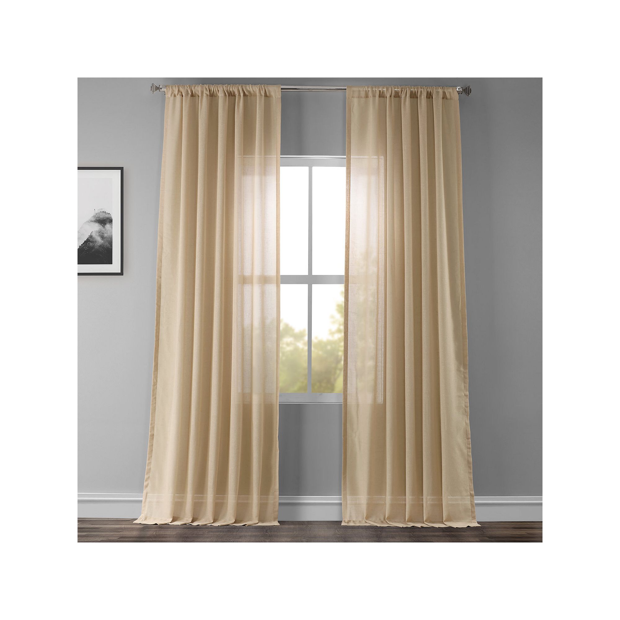 EFF 1-pack Solid Sheer Window Curtain, Raffia