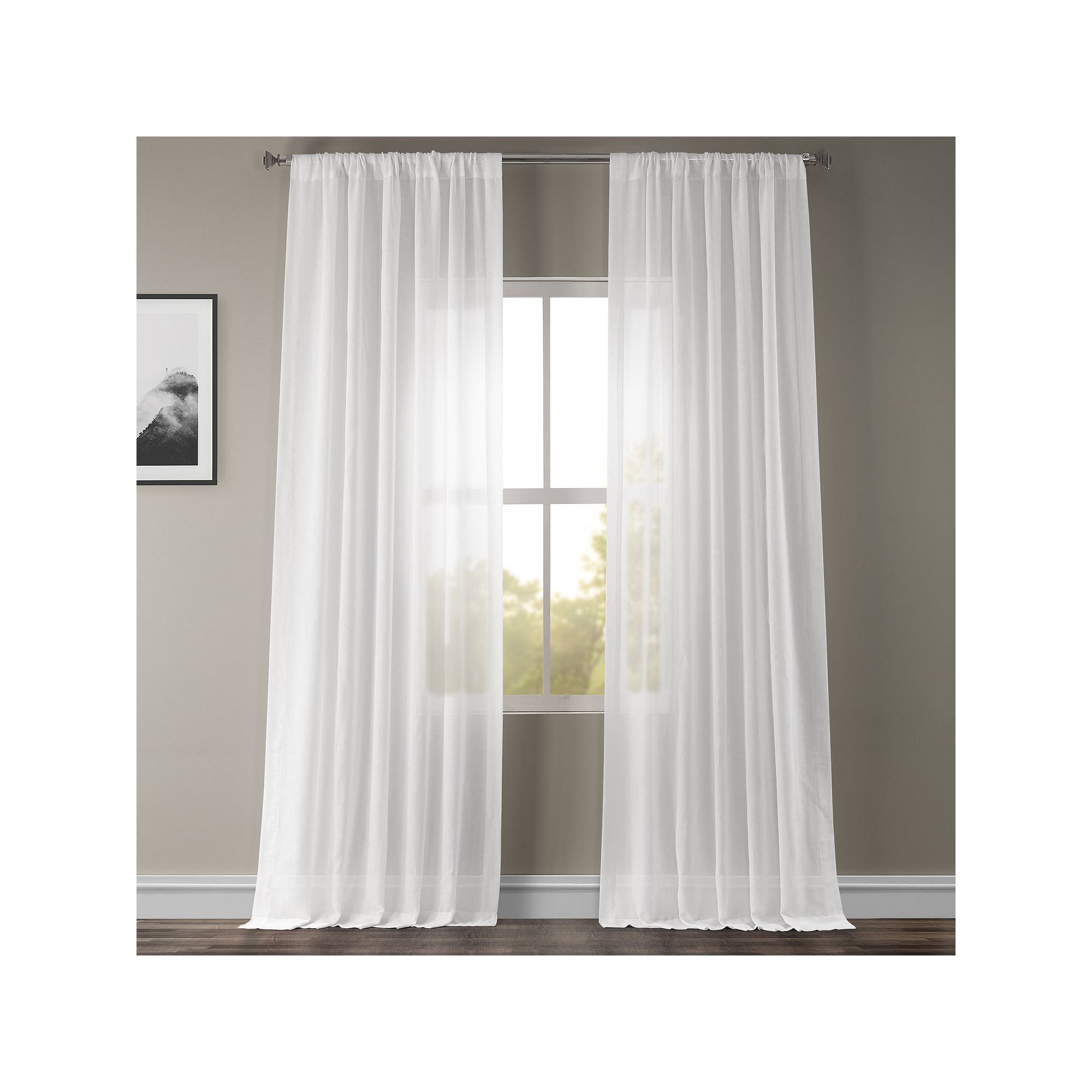 EFF 1-pack Solid Sheer Window Curtain, White Orchid