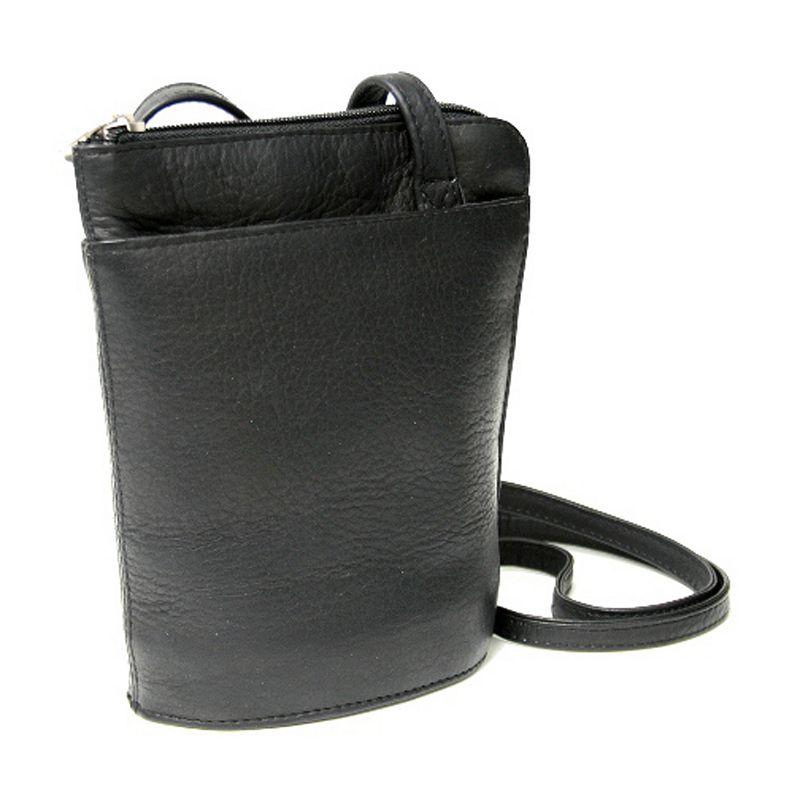 Royce Leather Vaquetta Petite L-Zip Crossbody Bag, Black