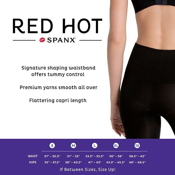 Red Hot Spanx Size Chart