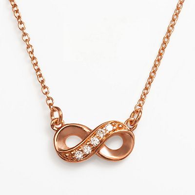 Sophie Miller 14k Rose Gold Over Silver Cubic Zirconia Infinity Link