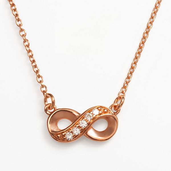 Sophie Miller 14k Rose Gold Over Silver Cubic Zirconia Infinity Link ...