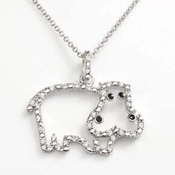 Sophie Miller Sterling Silver Cubic Zirconia Hippopotamus Pendant