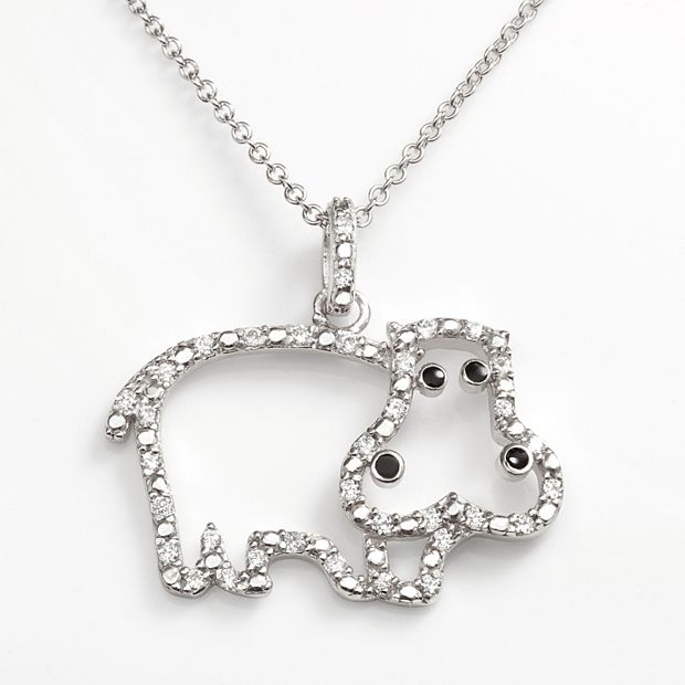 Sophie Miller Sterling Silver Cubic Zirconia Hippopotamus