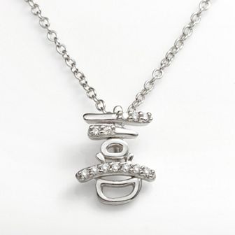 Sophie Miller Sterling Silver Cubic Zirconia "Happiness" Chinese Symbol Pendant