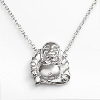 Sophie Miller Sterling Silver Cubic Zirconia Buddha Necklace