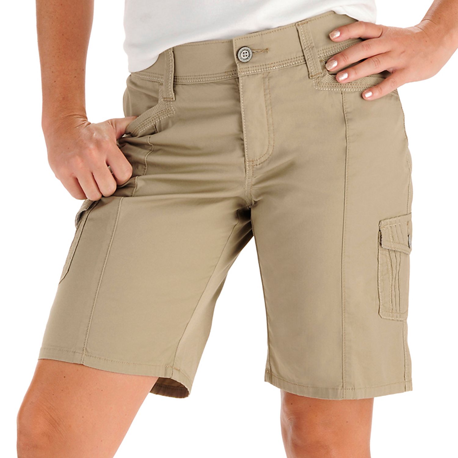 lee comfort stretch waistband shorts womens