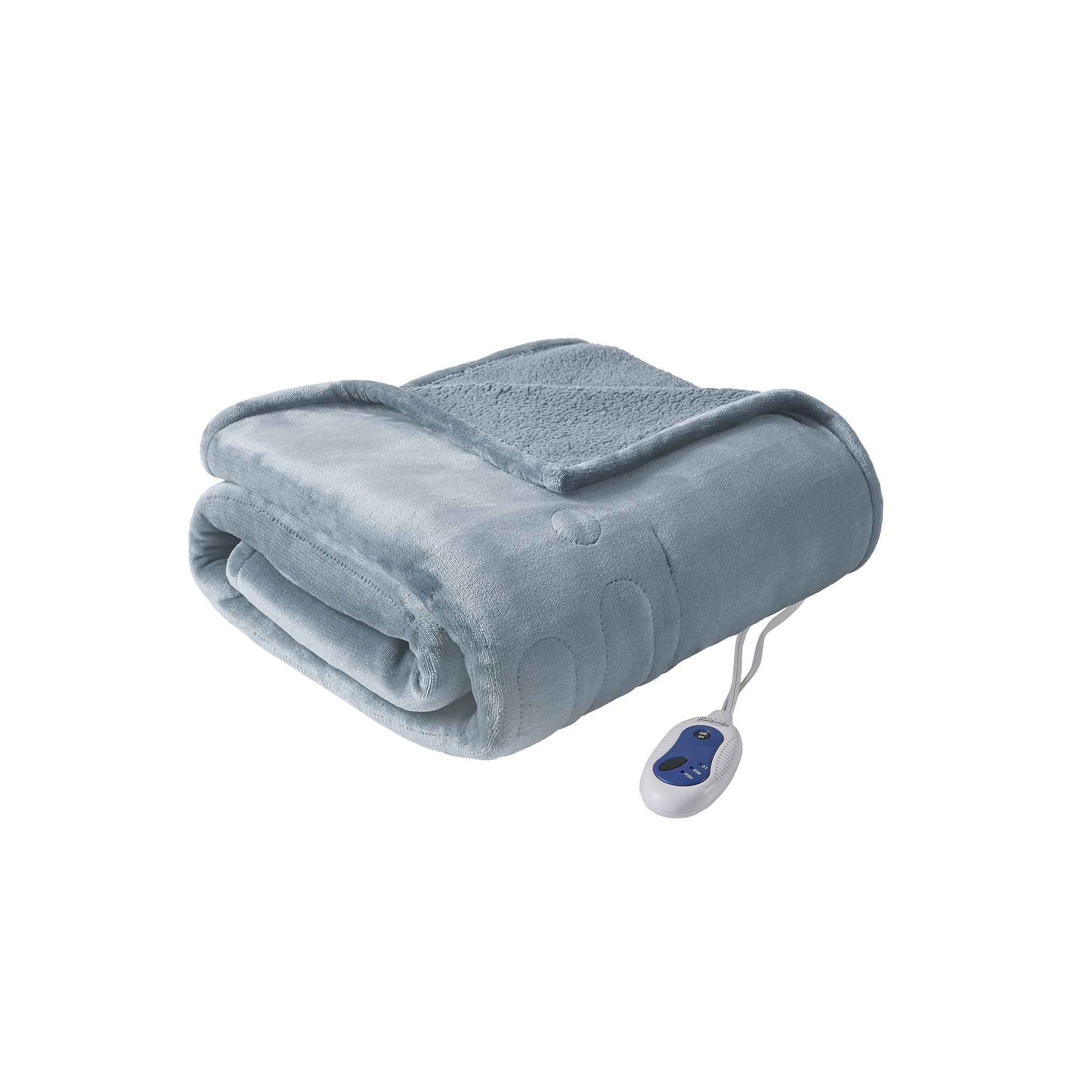 Beautyrest Oversized Reversible Microlight to Berber Electric Heated Throw 
