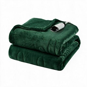 Beautyrest Oversized Reversible Microlight to Berber Electric Heated Throw Blanket
