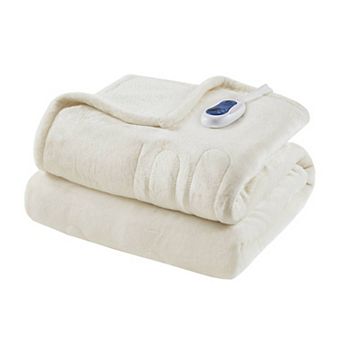 Beautyrest Oversized Reversible Microlight to Berber Electric Heated Throw Blanket