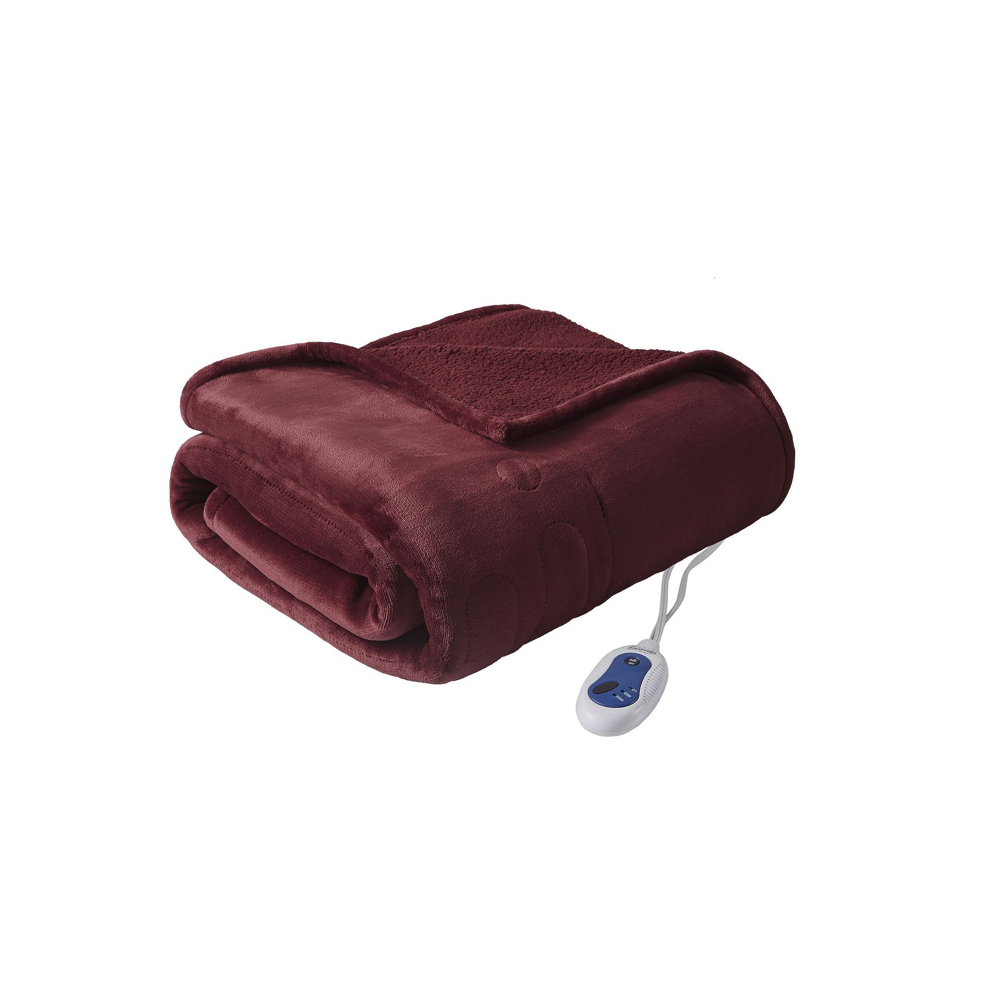 Beautyrest Oversized Reversible Microlight to Berber Electric Heated Throw 
