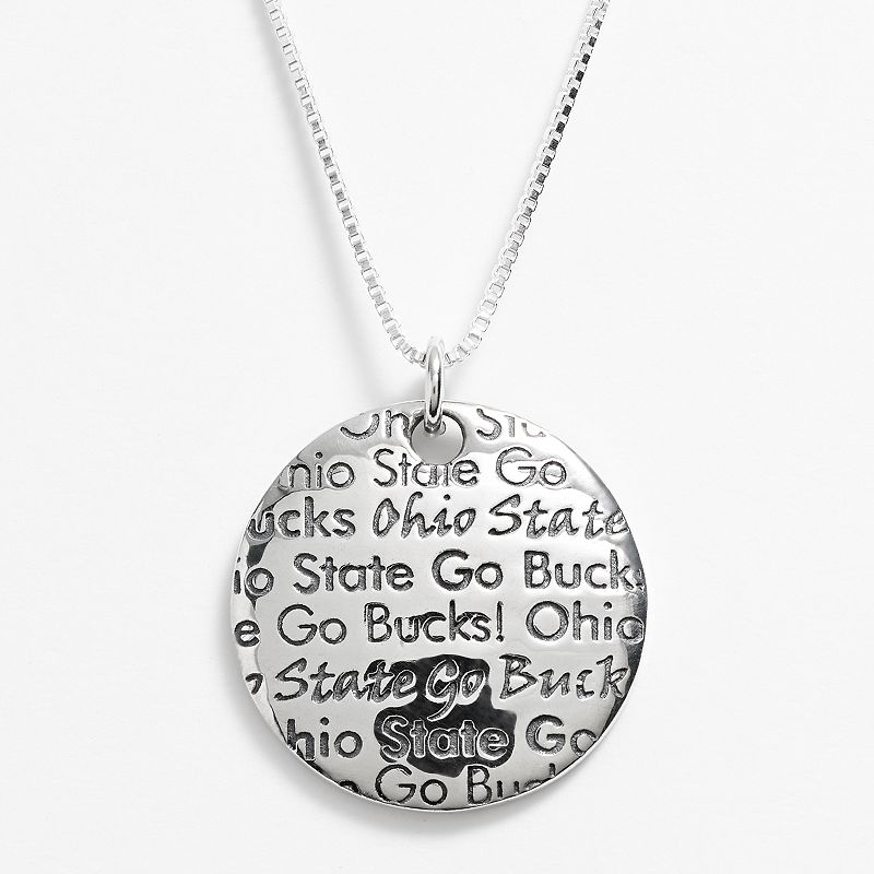 UPC 811545020022 product image for Dayna U Ohio State Buckeyes Sterling Silver Disc Pendant, Women's, Size: 16