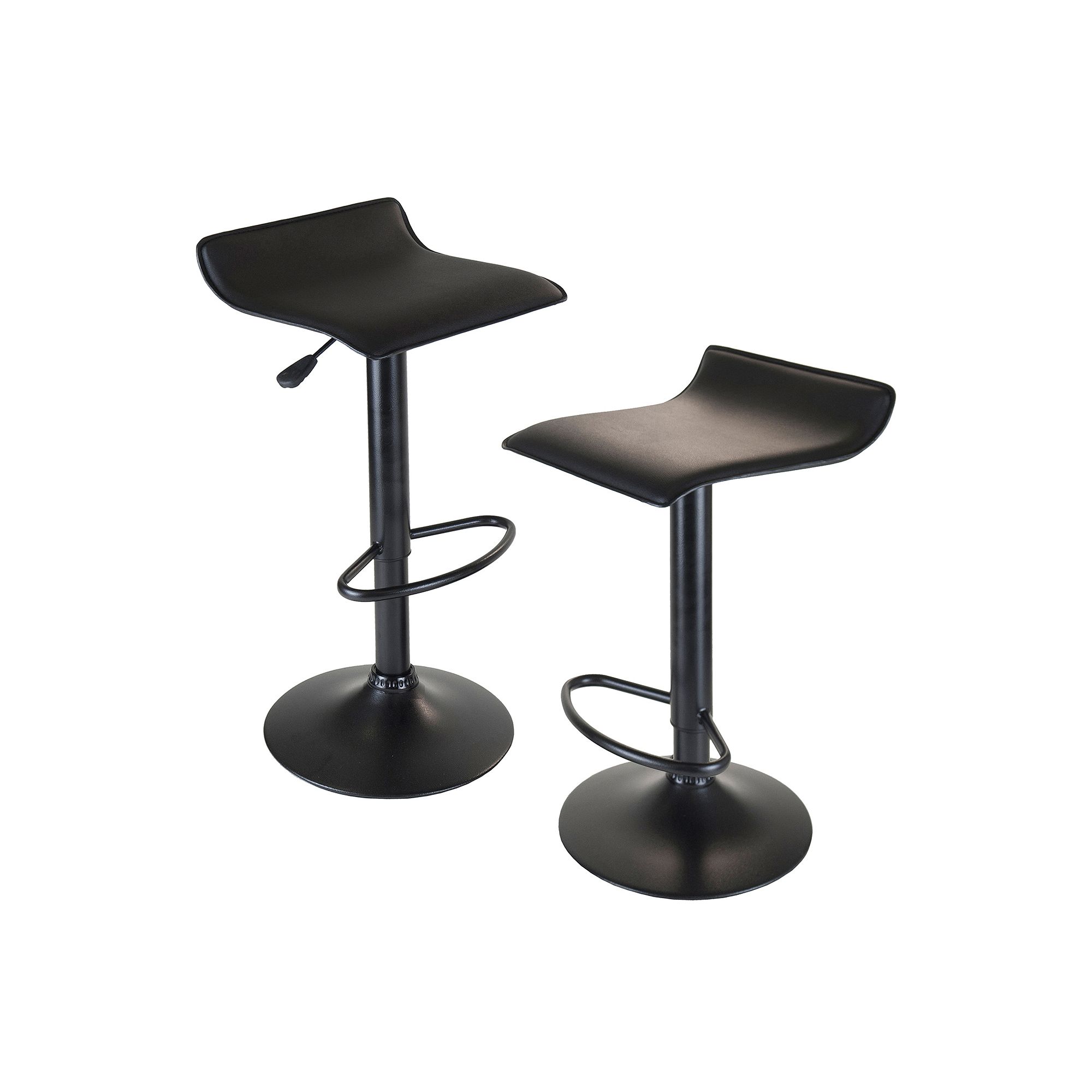 Winsome 2-pc. Obsidian Airlift Stool Set, Black