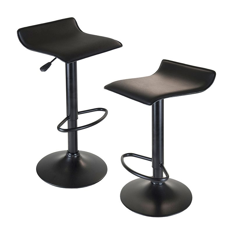 Winsome 2-pc. Obsidian Airlift Stool Set, Black