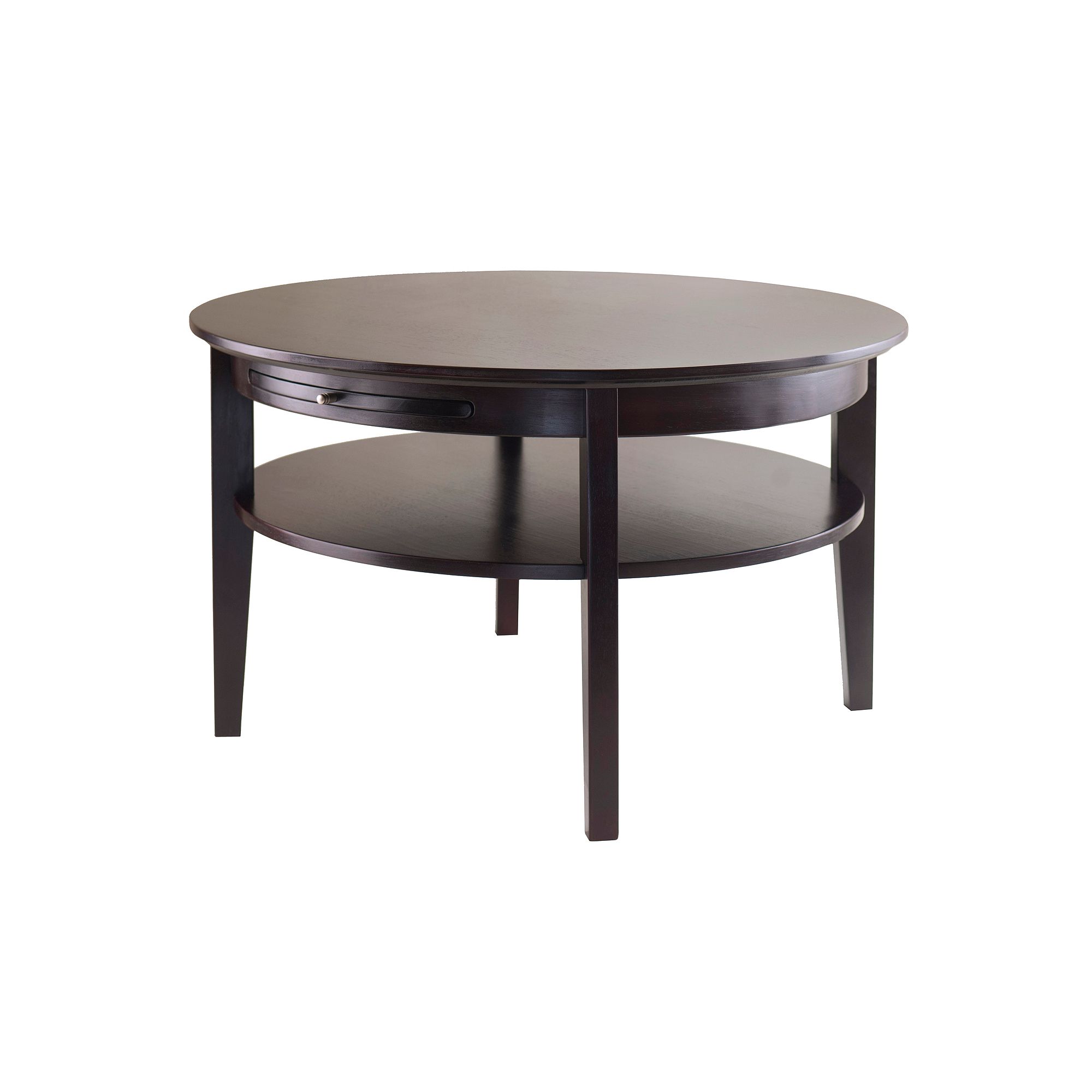 Winsome Amelia Round Coffee Table, Dark Brown