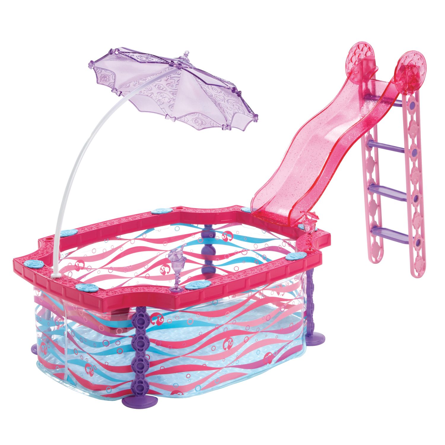 barbie glam pool party playset