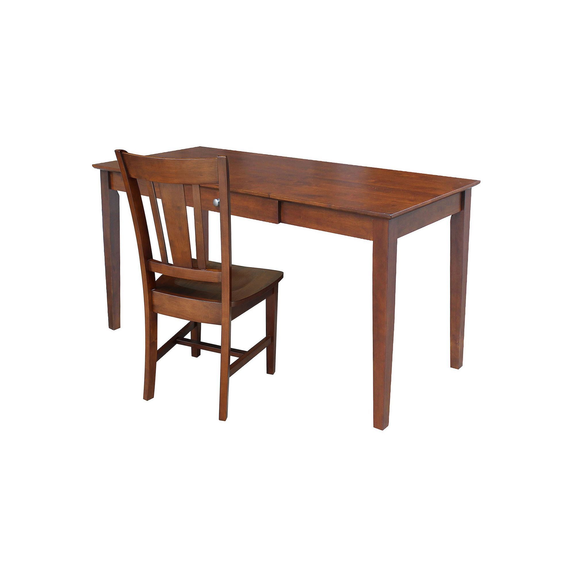 Home Office Desk with Chair, Brown