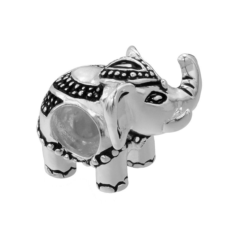 Individuality Beads Sterling Silver Textured Elephant Bead, Womens, Grey