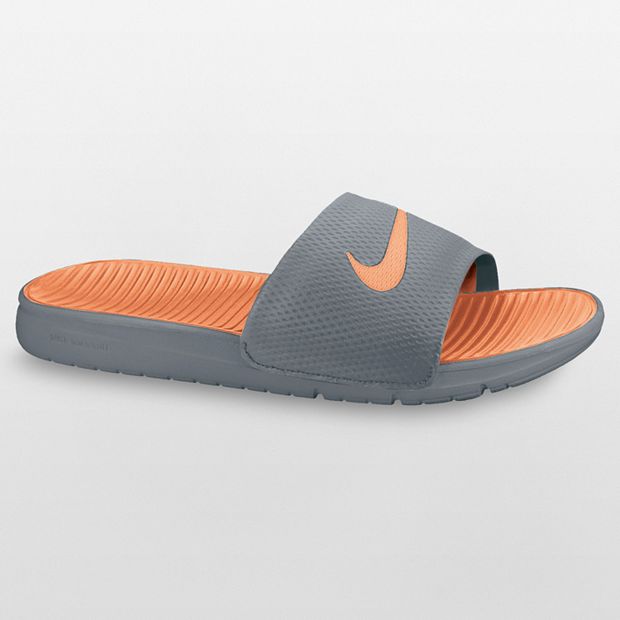 nike benassi solarsoft slide blue orange