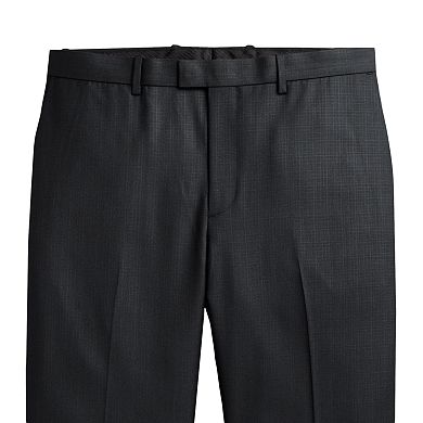 Marc Anthony Slim-Fit Checked Flat-Front Dress Pants - Men