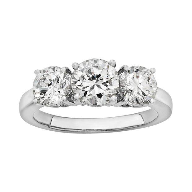 Simulated Aquamarine & Cubic Zirconia Ring - Sterling Silver Solitaire Ring, 2.38 Ct